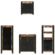 Комплект мебели за баня с рафт 4 pcs Солидно възстановено дърво