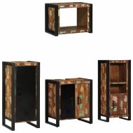 Комплект мебели за баня с рафт 4 pcs Солидно възстановено дърво