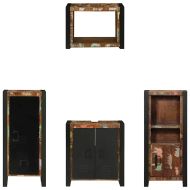 Комплект мебели за баня с рафт 4 pcs Солидно възстановено дърво