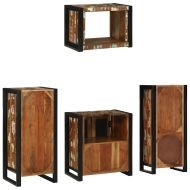 Комплект мебели за баня с рафт 4 pcs Солидно възстановено дърво