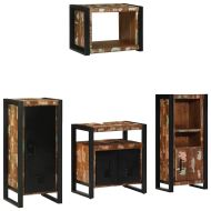Комплект мебели за баня с рафт 4 pcs Солидно възстановено дърво