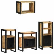 Комплект мебели за баня с чекмедже 4 pcs Солидно мангово дърво