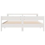 Рамка за легло без матрак, бял, 180x200 см, бор масив