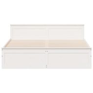 Рамка за легло без матрак, с табла, бял, 180x200 см, бор масив