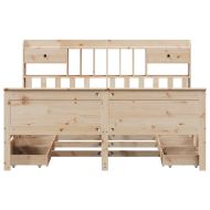 Легло с етажерка за книги, без матрак, 180x200 см, бор масив