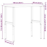 Работна маса 100x60x(71,5-98) cm Дъб от масивна дървесина
