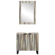 Комплект мебели за баня с рафт 2 pcs Бяло Инженерно дърво