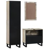 Комплект мебели за баня с чекмедже 3 pcs Бяло Инженерно дърво