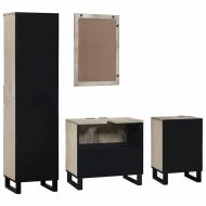 Комплект мебели за баня 4 pcs Орехово кафяво Инженерно дърво