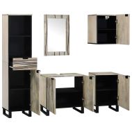 Комплект мебели за баня 5 pcs Орехово кафяво Инженерно дърво