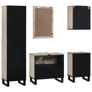 Комплект мебели за баня 5 pcs Орехово кафяво Инженерно дърво