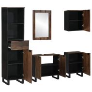 Комплект мебели за баня с чекмедже 5 pcs Бяло Инженерно дърво