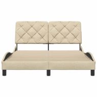 Рамка за легло без матрак, кремава, 140x200 см, плат