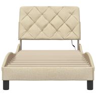 Рамка за легло с LED без матрак кремава 80x200 см плат