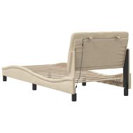 Рамка за легло с LED без матрак кремава 80x200 см плат