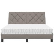 Легло с матрак, таупе, 140x190 см, плат