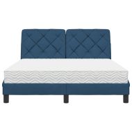 Легло с матрак, синьо, 140x200 см, плат