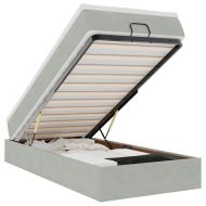 Османска легло с матрак, светлосиво, 100x200 см, кадифе