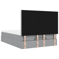 Османско легло с матрак Светло сиво 140x190 cm Плат