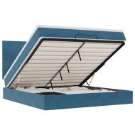 Османска легло с матраци, тъмносиньо, 180x200 см, кадифе