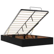 Османска легло с матраци и LED, черно, 120x200 см, кадифе