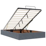 Османска легло с матраци и LED, тъмносиво, 120x190 см, кадифе