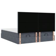 Османска легло с матраци и LED, тъмносиво, 160x200 см, кадифе