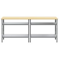 Комплект работна маса 2 pcs Бежово и сиво 200 x 55 x 85 см