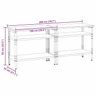 Комплект работна маса 2 pcs Бежово и сиво 200 x 55 x 85 см
