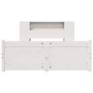 Легло с етажерка за книги, без матрак, 135x190 см, бор масив