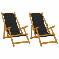 Шезлонг с възглавница 2 pcs Кафяво 61.5 x 123 x 82cm