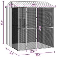 Клетка за птици Антрацит 215 x 210 x 247 см Поцинкована стомана