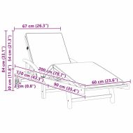 Шезлонг 2 pcs Бежово 200 x 67 x 84 см Солидно акациево дърво