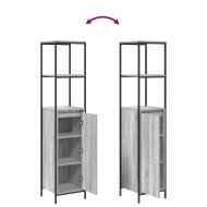 Комплект мебели за баня с рафт 5 pcs Сив Инженерно дърво