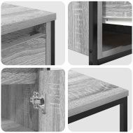 Комплект мебели за баня с чекмедже 3 pcs Сив сонома и Черен