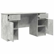 Бюро с чекмедже Бетонно сиво 140 x 49 x 76 см Инженерно дърво