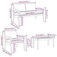Бистро комплект с възглавница 4 pcs Кафяво Полиестер