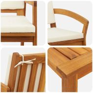 Бистро комплект с възглавница 5 pcs Кафяво Полиестер