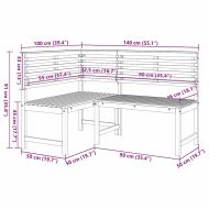 Комплект градинска пейка 3 pcs Кафяво Солидно акациево дърво