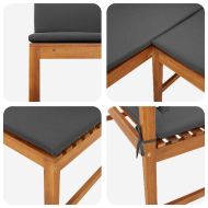 Комплект градинска пейка 3 pcs Кафяво Солидно акациево дърво