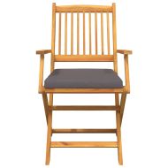 Сгъваем стол с възглавница 4 pcs Сив 49 x 57.5 x 92см