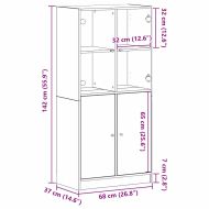 Висок шкаф Черния дъб 68 x 37 x 142 см