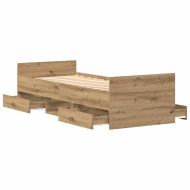 Рамка за легло с чекмедже Дъб 193 x 78 x 50 см Инженерно дърво