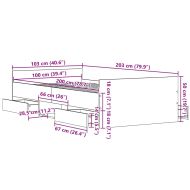 Рамка за легло Черния дъб 203 x 103 x 50 см Инженерно дърво