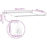 Прибираща се тента Светлосиво 300 x 250 cm Тъкан и алуминий