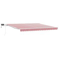 Сгъваем навес с Червен и бял 400 ×300 cm текстил