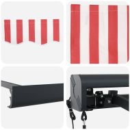 Сенник Червено и бяло 400 × 300 cm Полиестер и алуминий