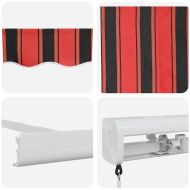 Сгъваем навес Червен и Черен 500 × 300 cm Текстил и Метал