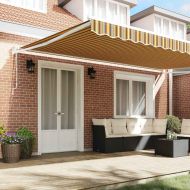 Сгъваем навес Многоцветен 500 × 300 cm Полиестер и алуминий