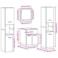 Комплект мебели за баня 4 pcs Старо дърво Инженерно дърво